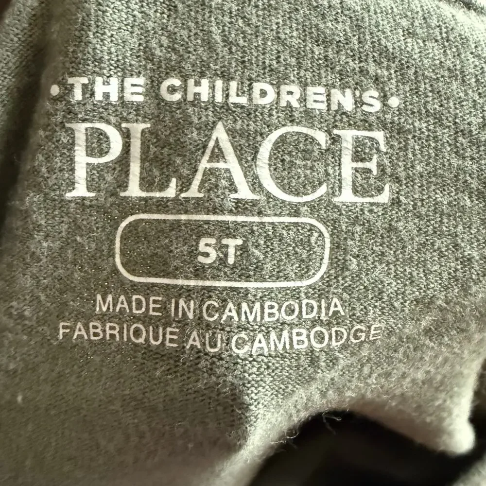 The Children's Place Boys Shirt 5T It's Cool to be Kind Olive Sage‎ Green Tee
